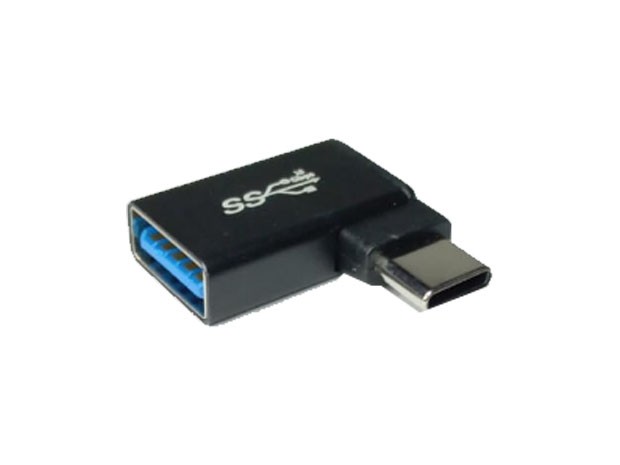 &+  ADAPTADOR USB 3.0 HEMBRA A TIPO C HEMBRA CURVO